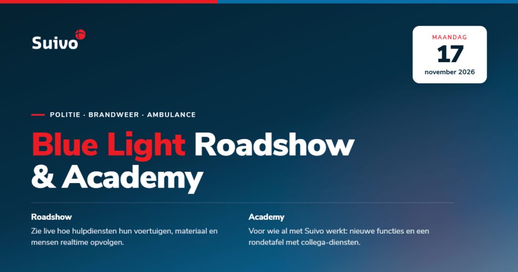 Flanders roadshow blue light Suivo